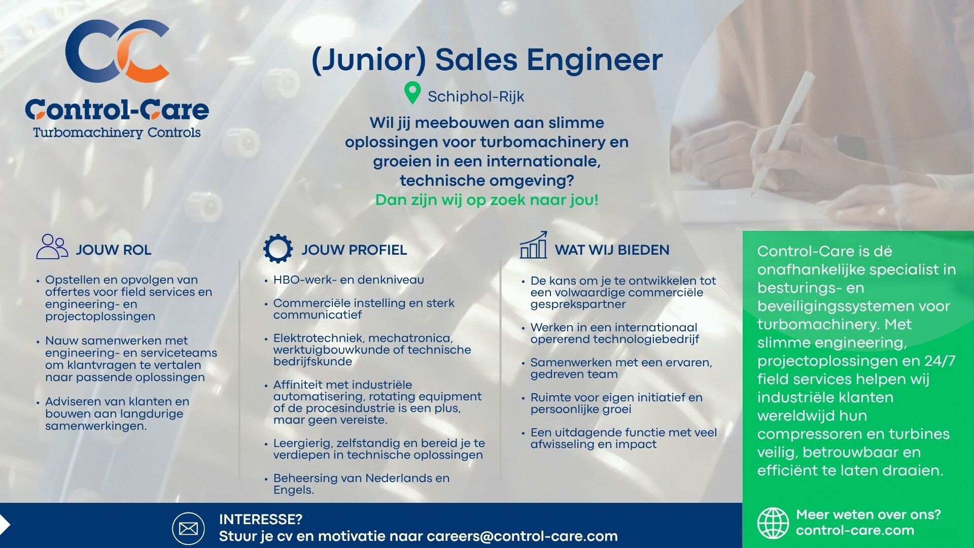 Vacancy (Junior) Sales Engineer reduced color depth